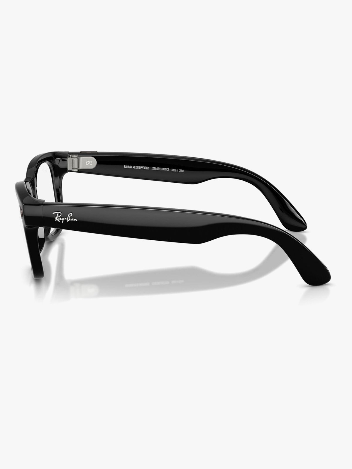 Ray-Ban META Wayfarer Frame: Shiny Black / Lenses: Clear / Graphite Green Transitions
