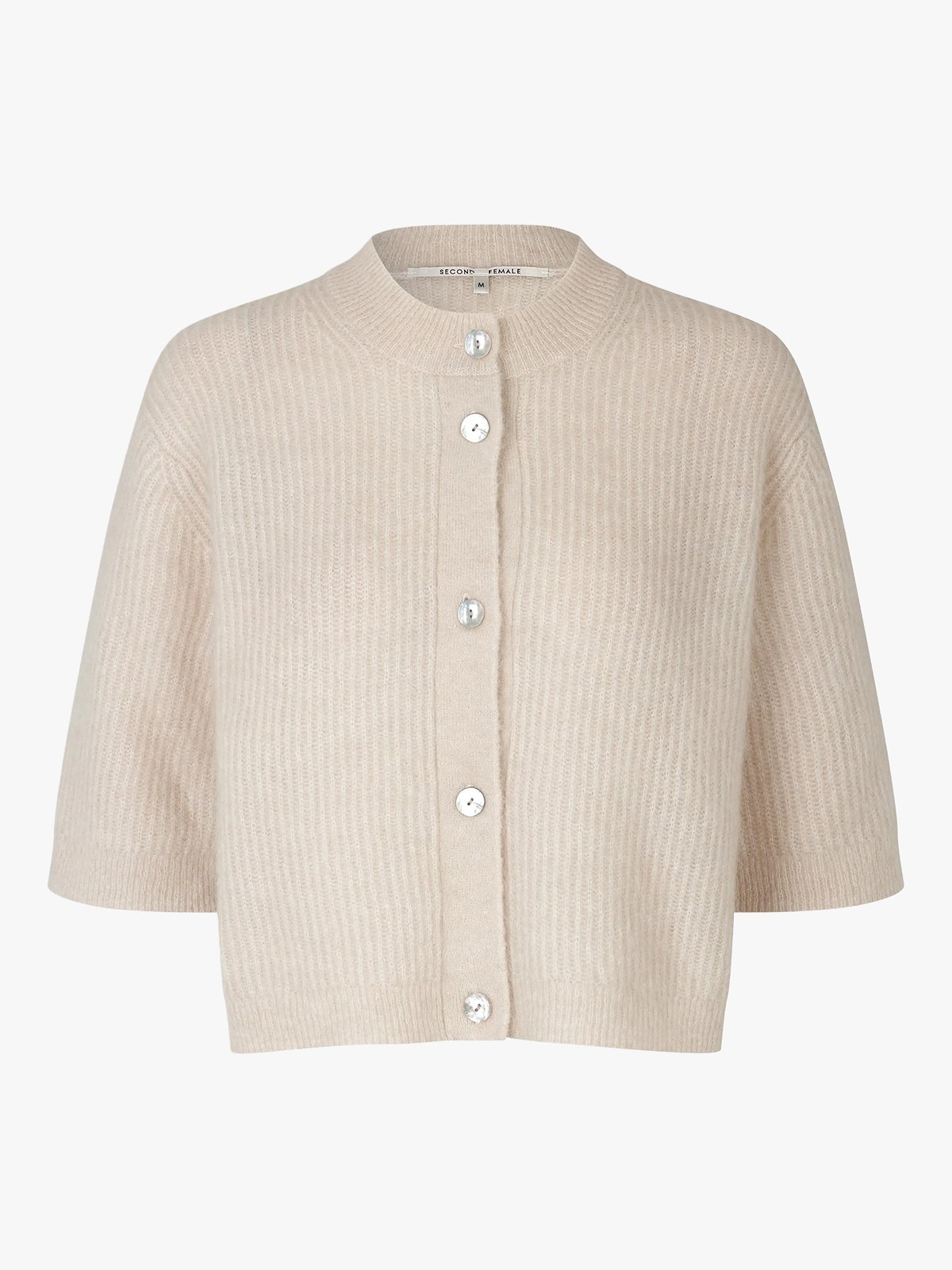 Second Female Andrea Knit Rib Cardigan Pumice Stone
