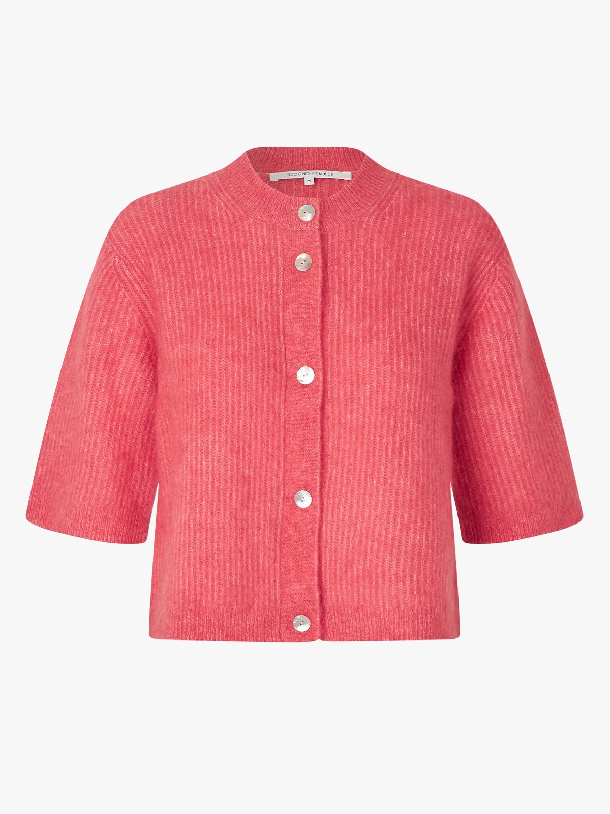 Second Female Andrea Knit Rib Cardigan Spiced Coral