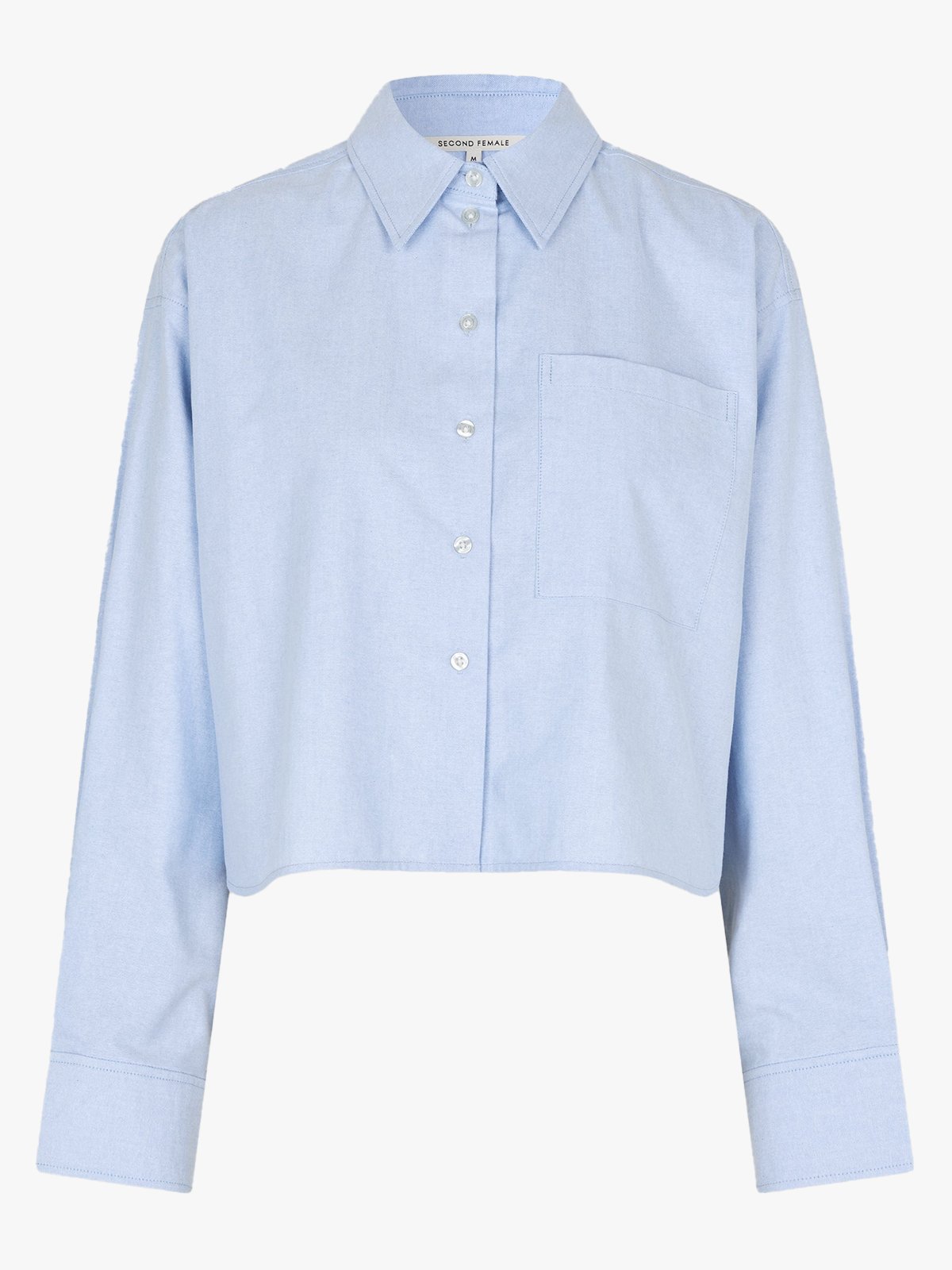 Second Female Baulo Cropped Shirt Cashmere Blue