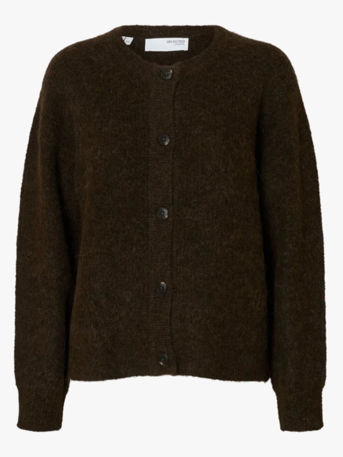 Selected Femme Lulu Long Sleeve Knit Short Cardigan Delicioso MELANGE