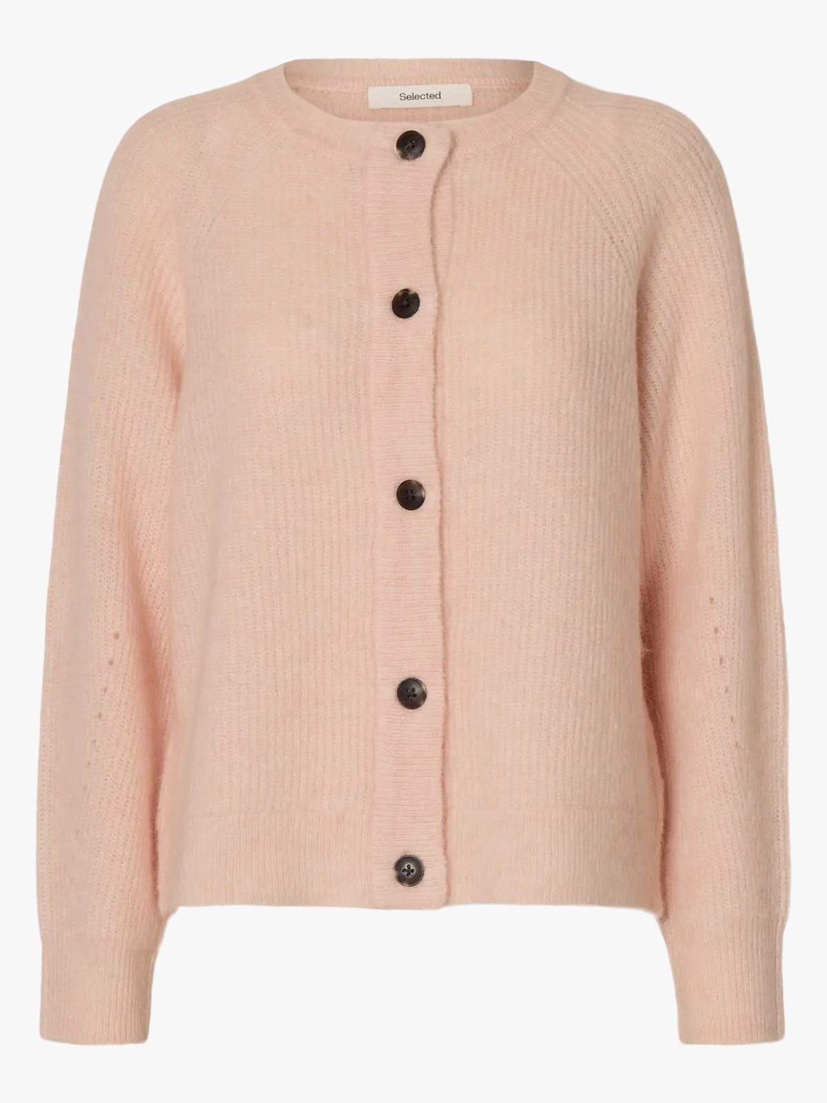 Selected Femme Lulu Long Sleeve Knit Short Cardigan Pale Dogwood Melange