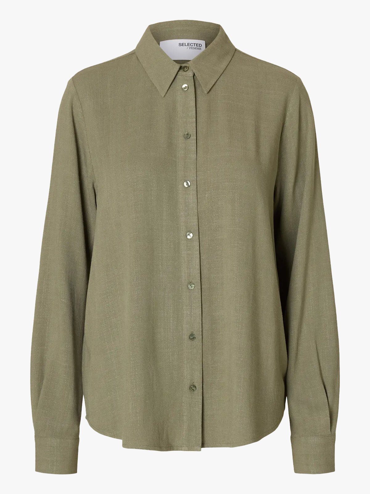 Selected Femme Viva Long Sleeve Sun Shirt Vetiver