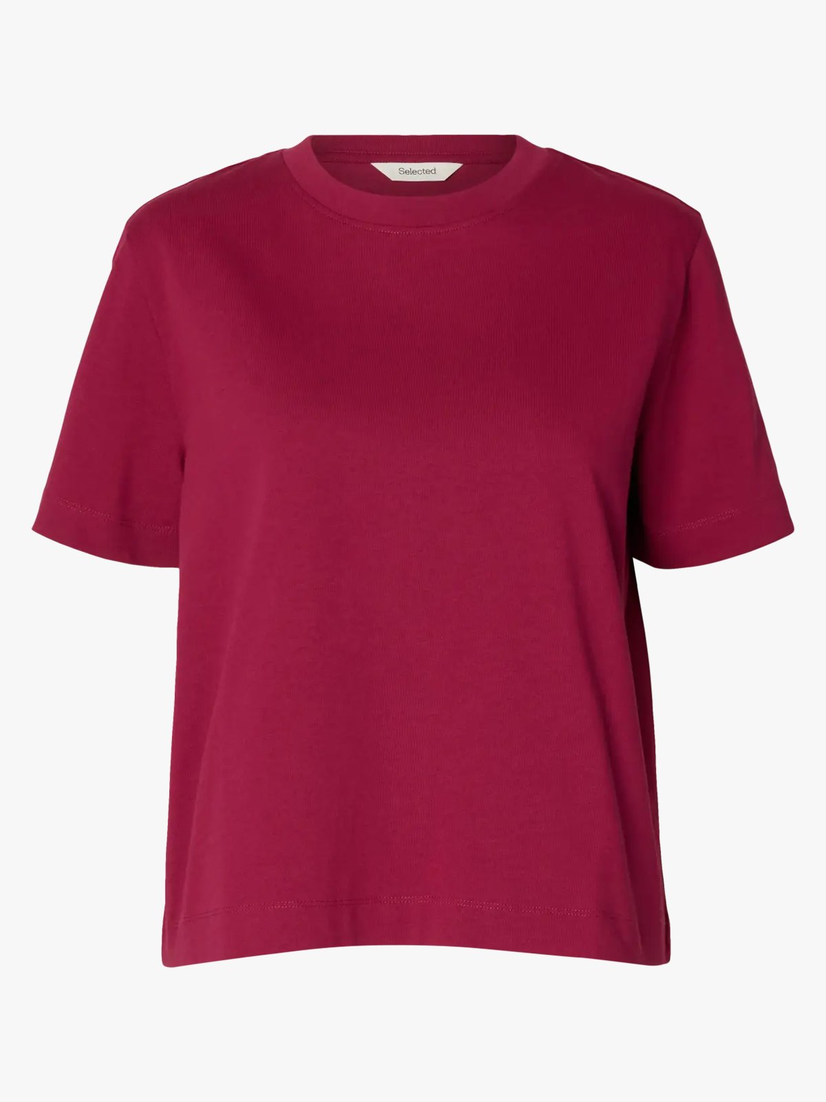 Selected Femme Essential Short Sleeve Boxy Tee Anemone