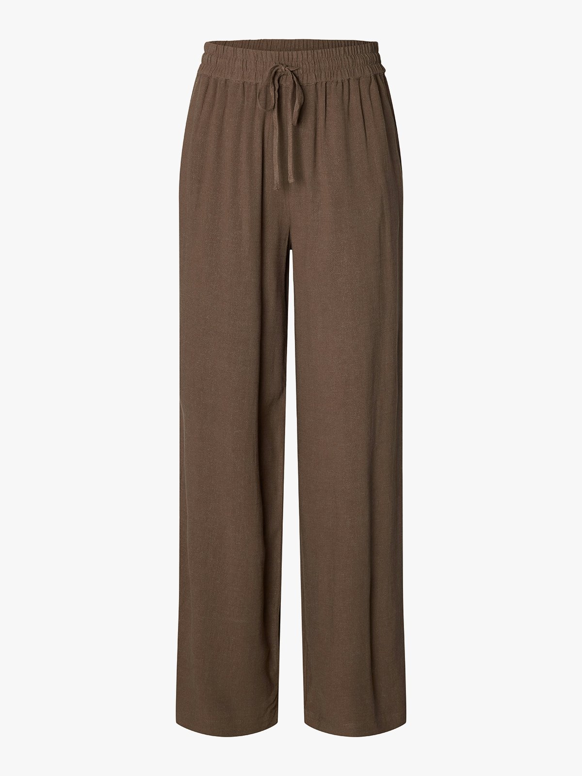 Selected Femme Viva Gulia High Waist Long Sun Pant Chocolate Chip