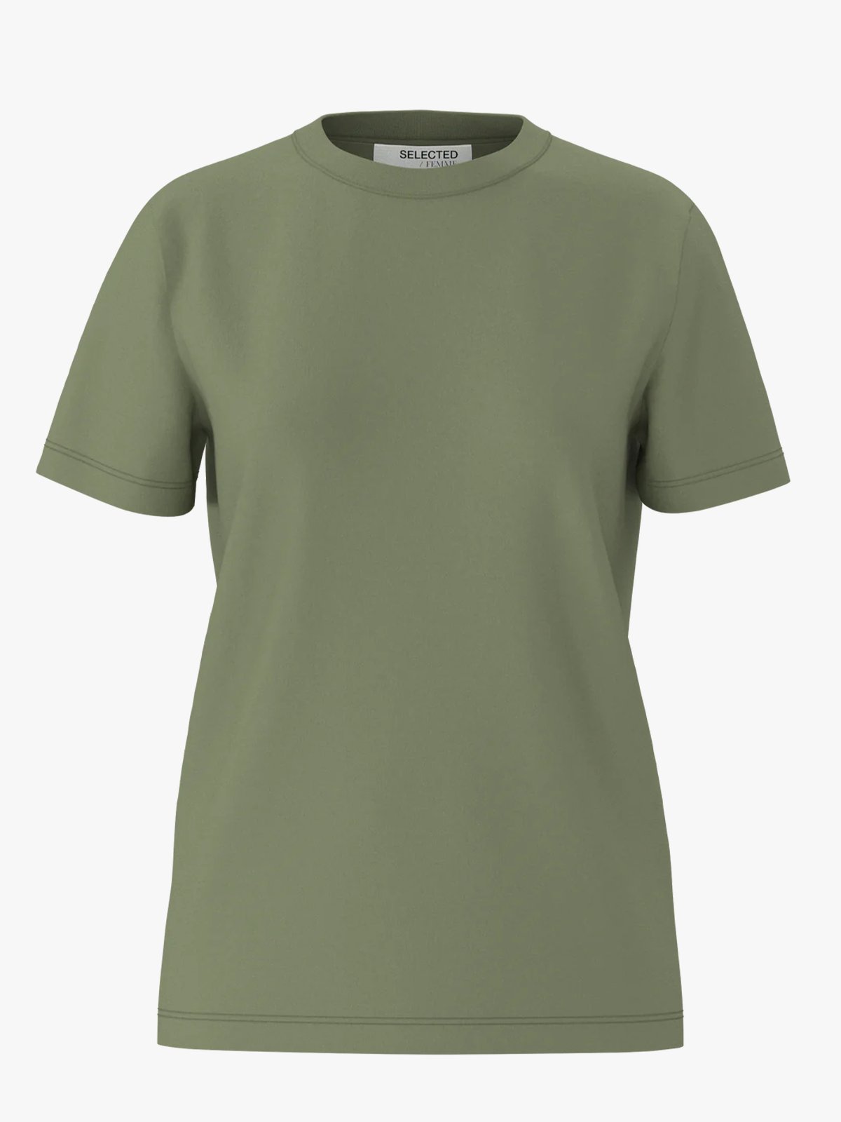 Selected Femme My Essential Short Sleeve O-Neck Tee Olivine
