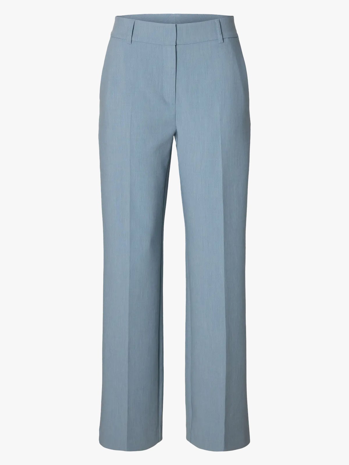 Selected Femme Rita Mid Waist Wide Pant Dusty Blue Melange
