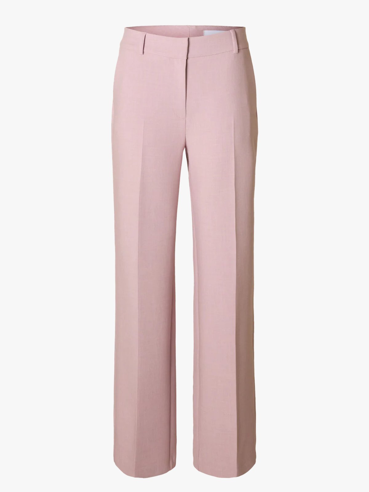 Selected Femme Rita Mid Waist Wide Pant Bleached Mauve Melange