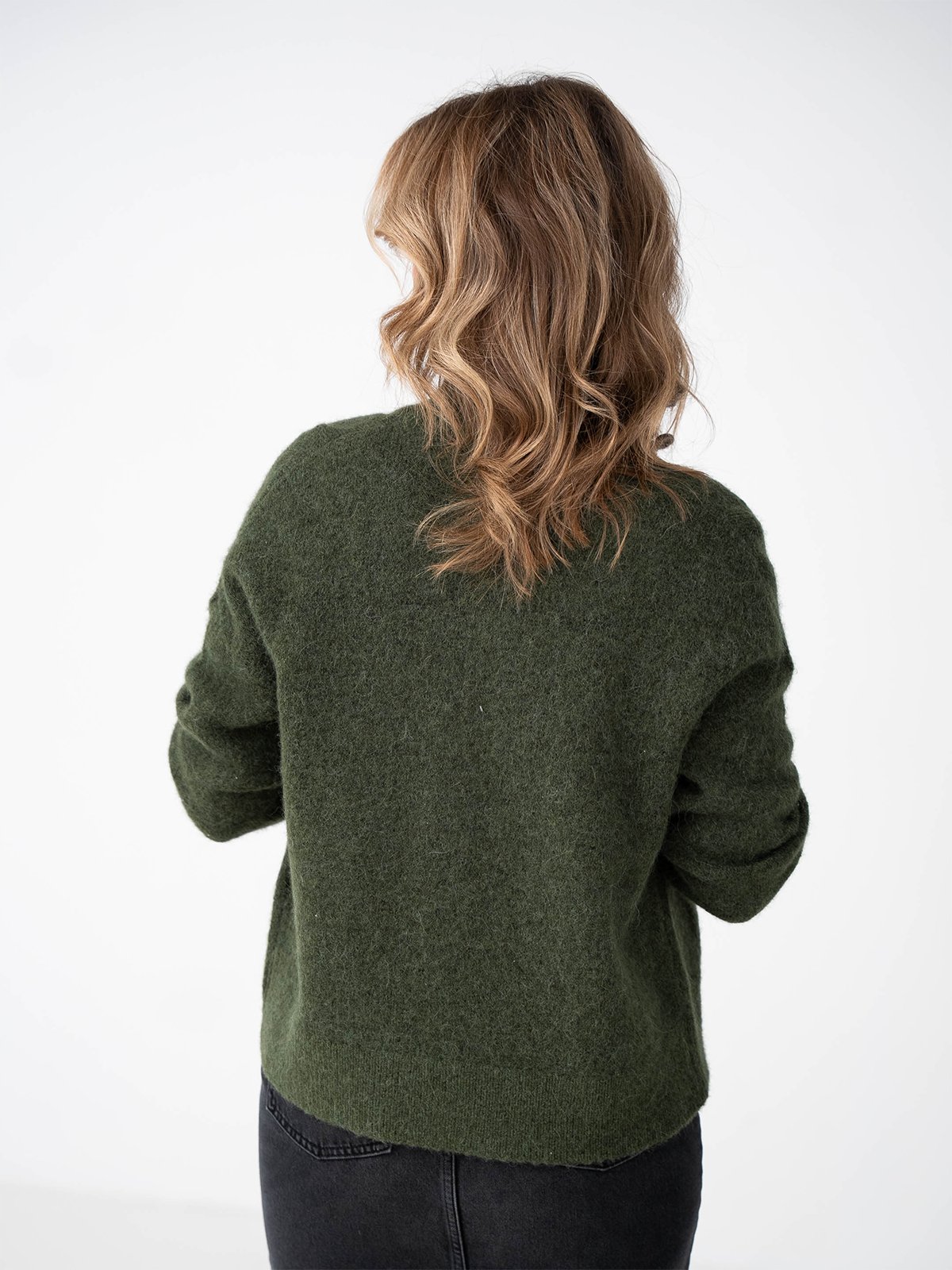 Selected Femme Sia Ras Long Sleeve Knit Zipper Cardigan Duffel Bag Melange