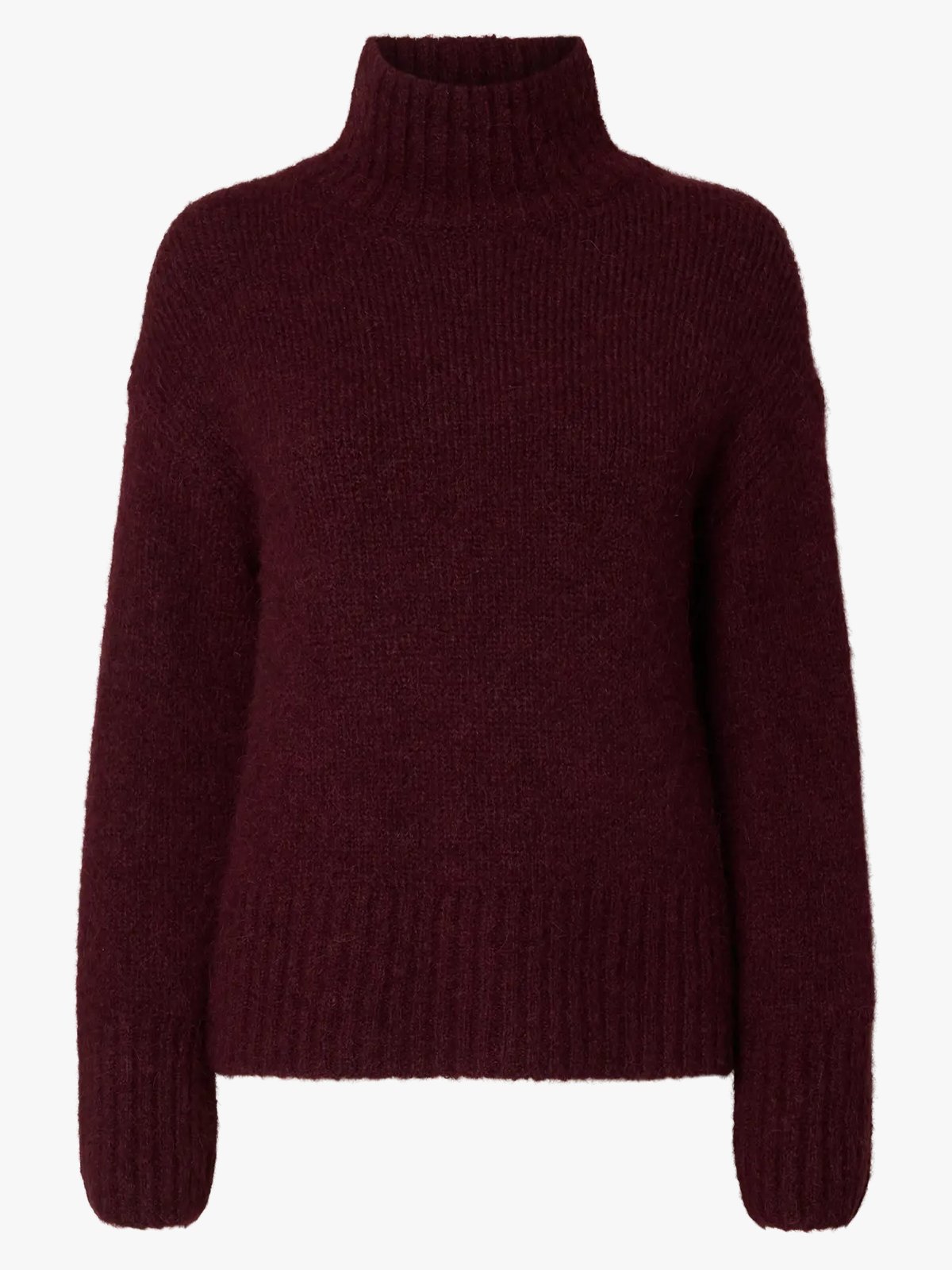 Selected Femme Gabriella Long Sleeve Knit High Neck Fig Melange