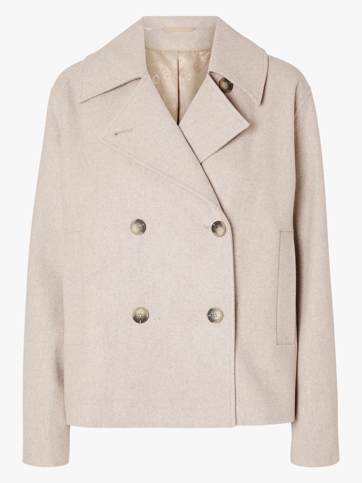 Selected Femme Alma Short Wool Jacket Sandshell