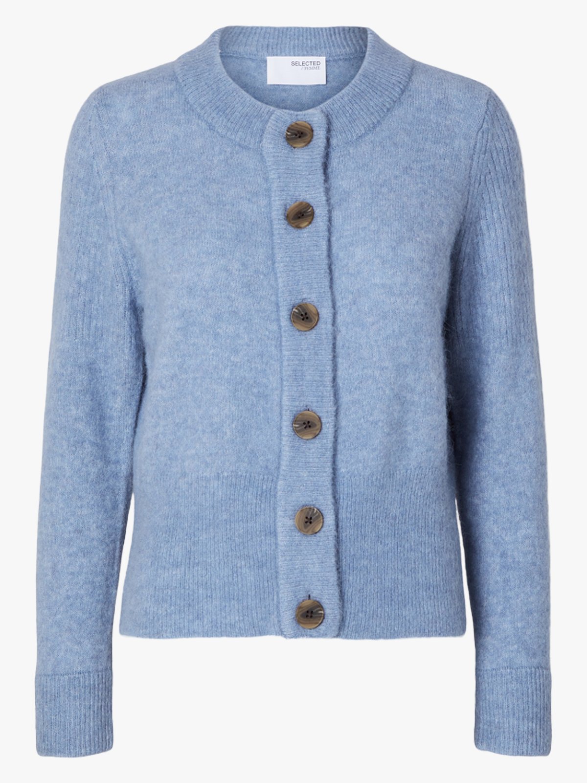 Selected Femme Sia Ras Long Sleeve Knit Cardigan Blå