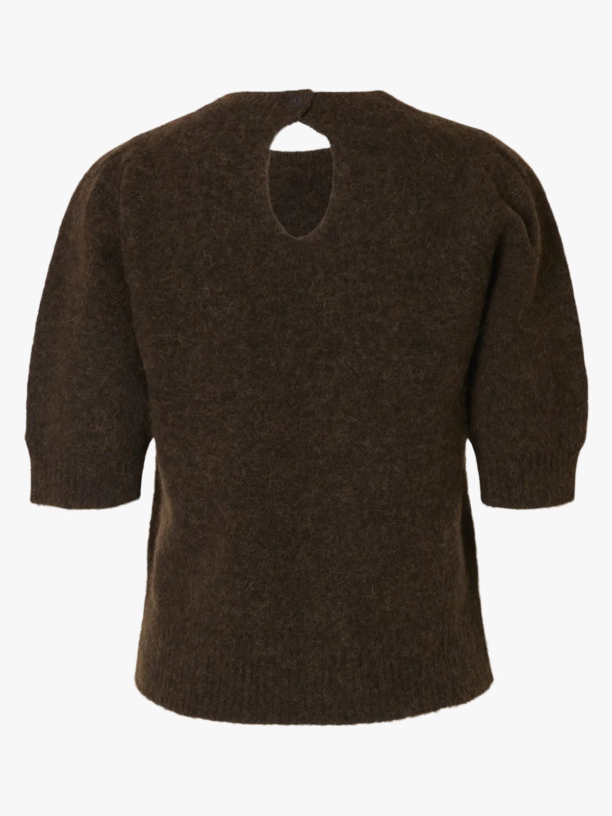 Selected Femme Lulu Short Sleeve Open Back Knit O-neck Delicioso Melange