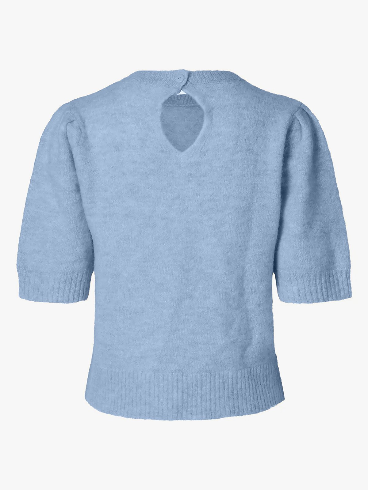 Selected Femme Lulu Short Sleeve Open Back Knit O-neck Endless Sky