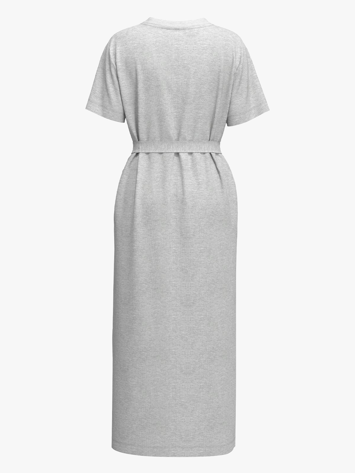 Selected Femme Essential Short Sleeve Pocket Ankle Dress Light Grey Melange