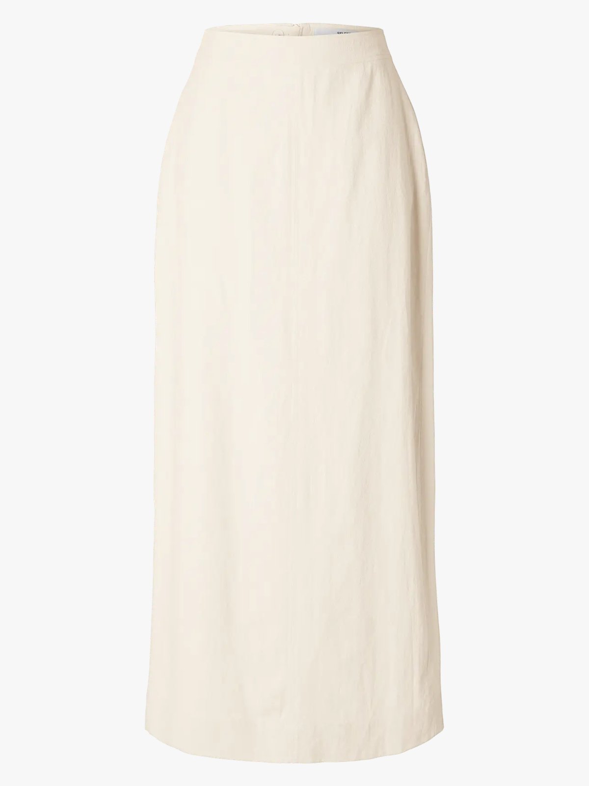 Selected Femme Iluna High Waist Ankle Slit Skirt Sandshell