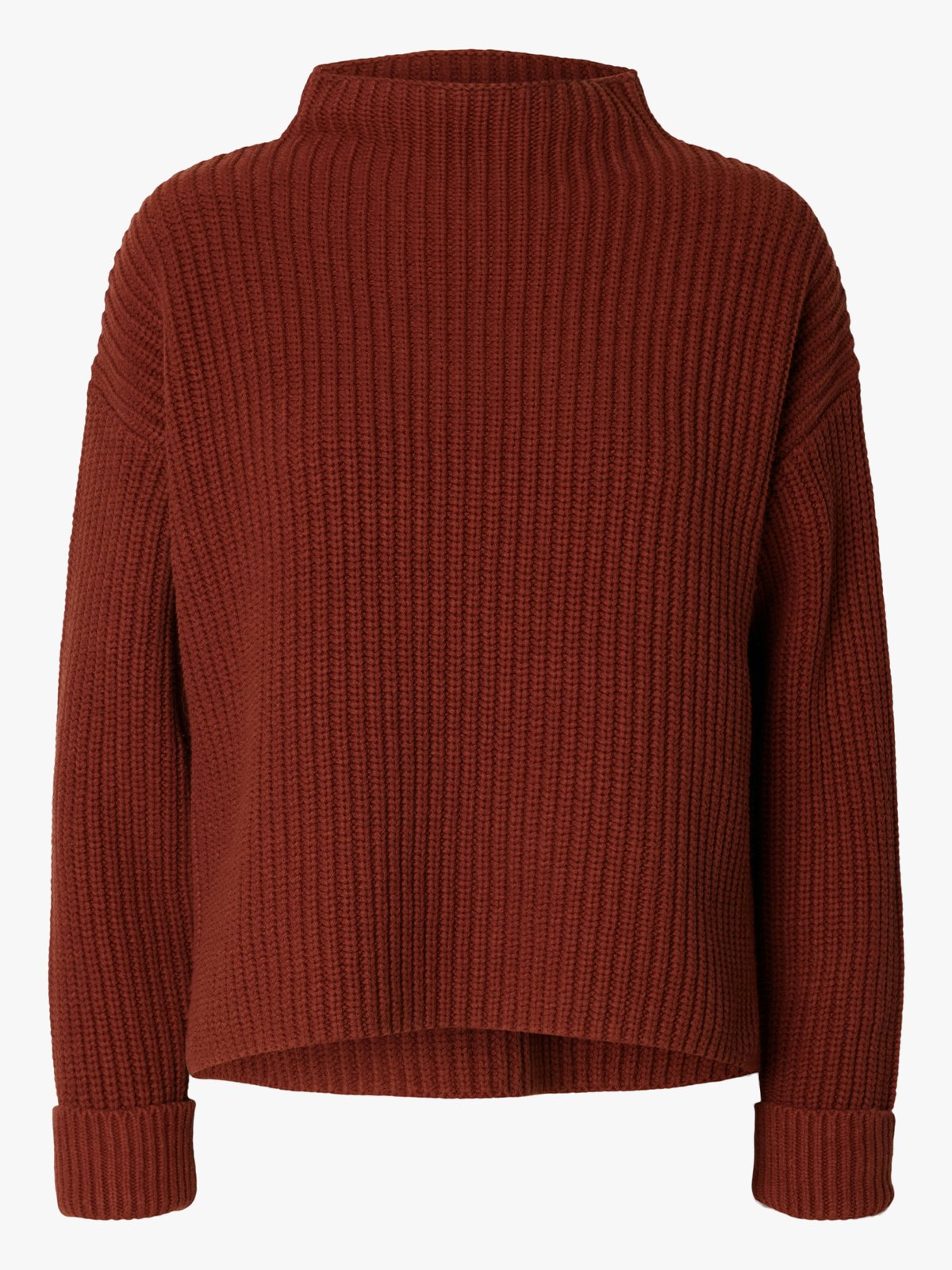 Selected Femme Selma Sus Long Sleeve Knit Pullover Cherry Mahogany