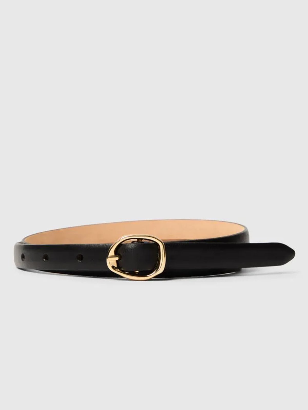 Selected Femme Feline Slim Leather Belt Black