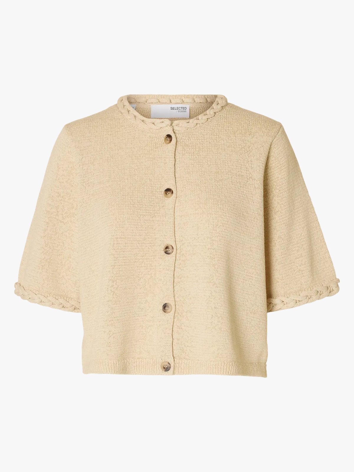 Selected Femme Alma 2/4 Knit Cardigan Birch