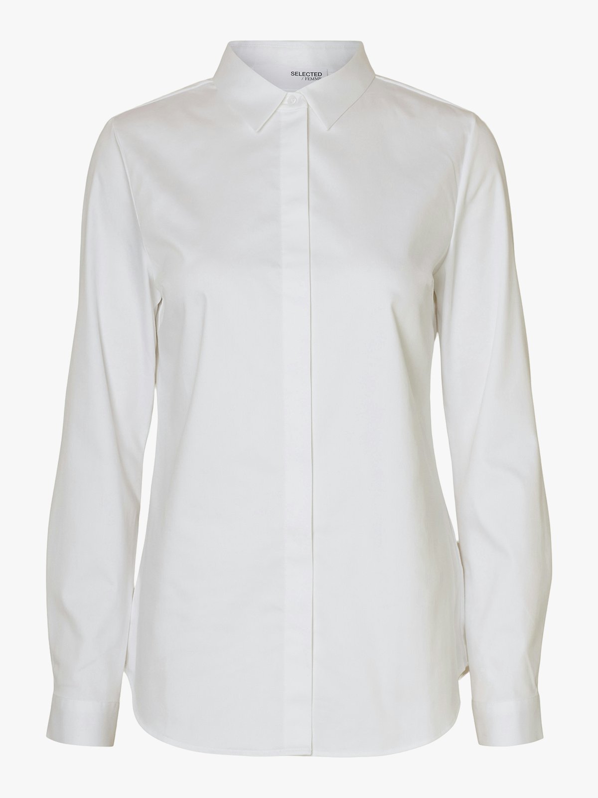 Selected Femme Romie Long Sleeve Fitted Shirt Bright White