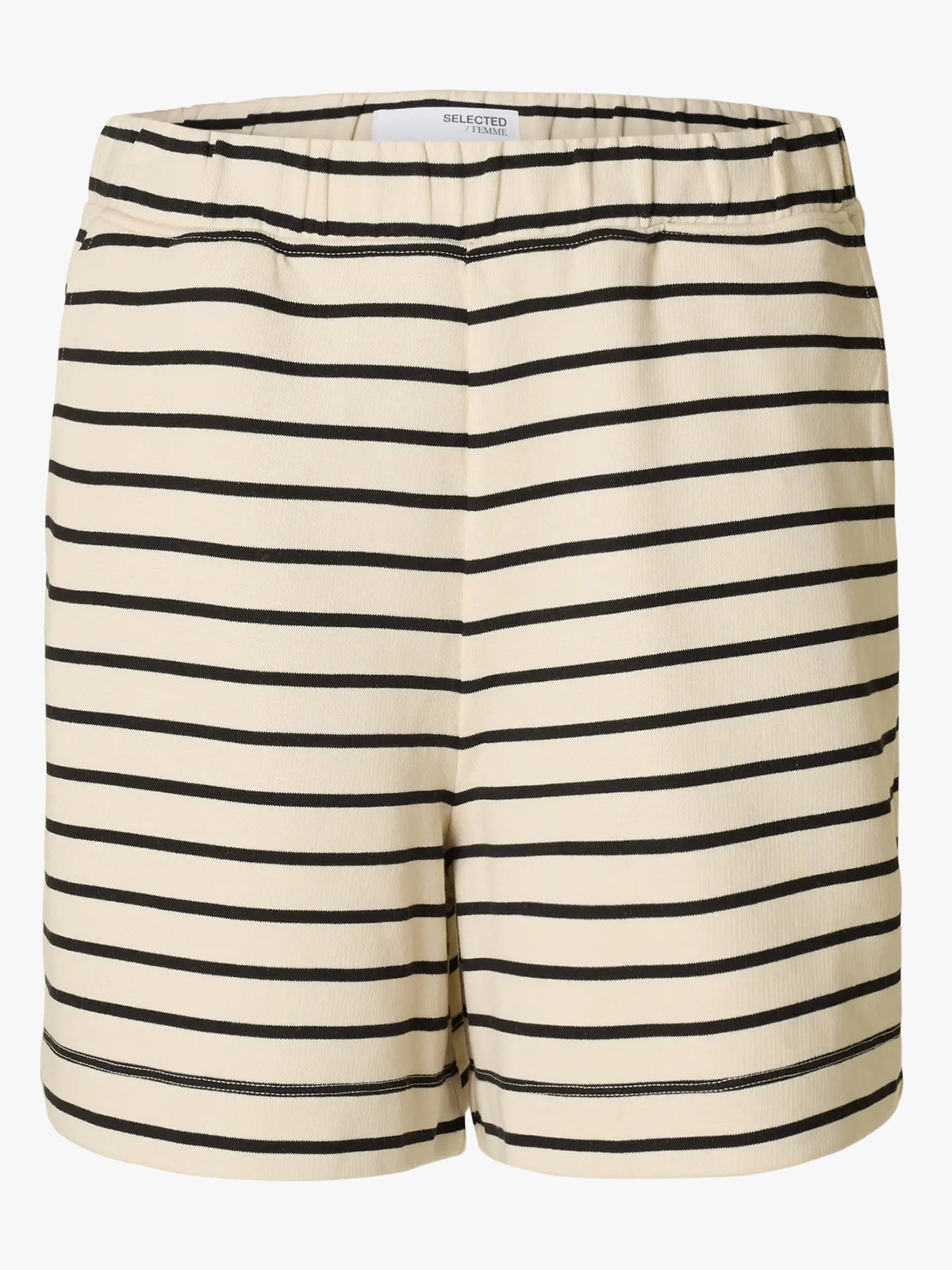 Selected Femme Elise High Waist Striped Shorts Black / Birch