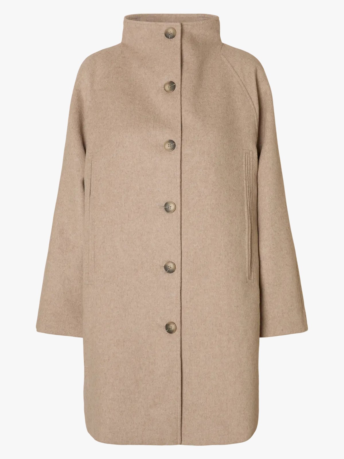 Selected Femme Vinni Lano Coat Sandshell Melange