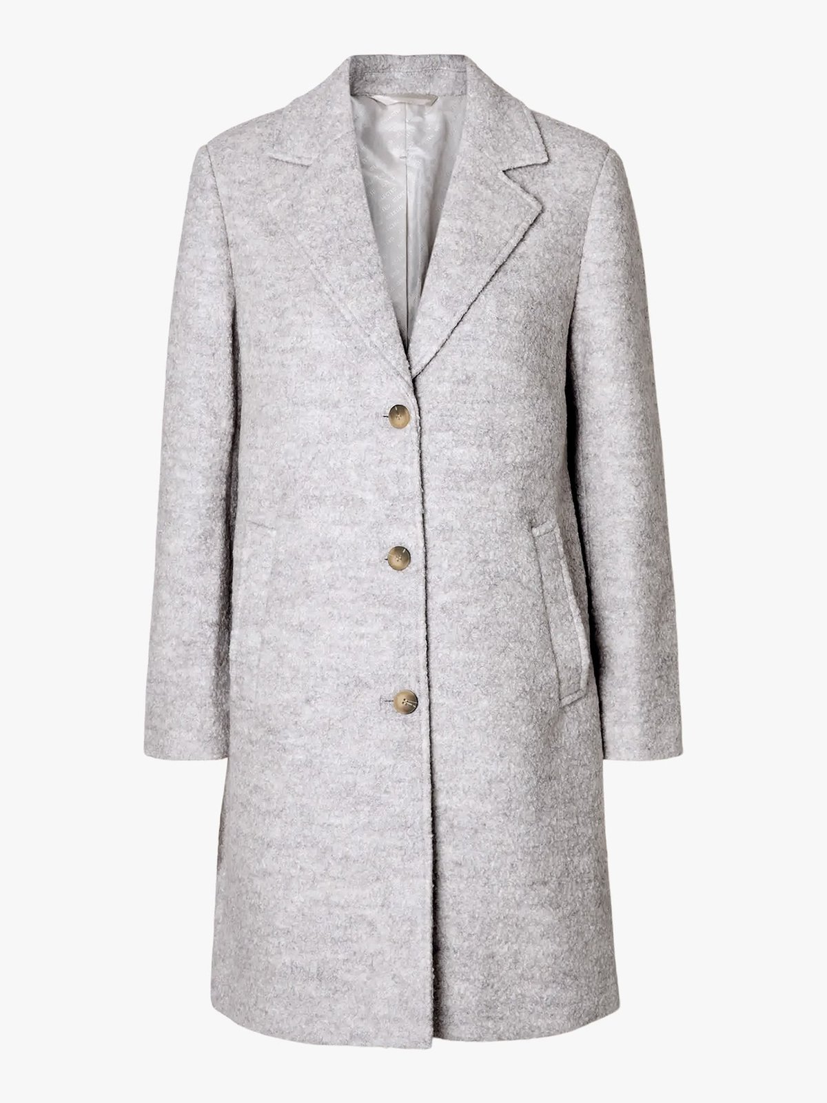 Selected Femme Sasja Boucle Lano Coat Sandshell Melange