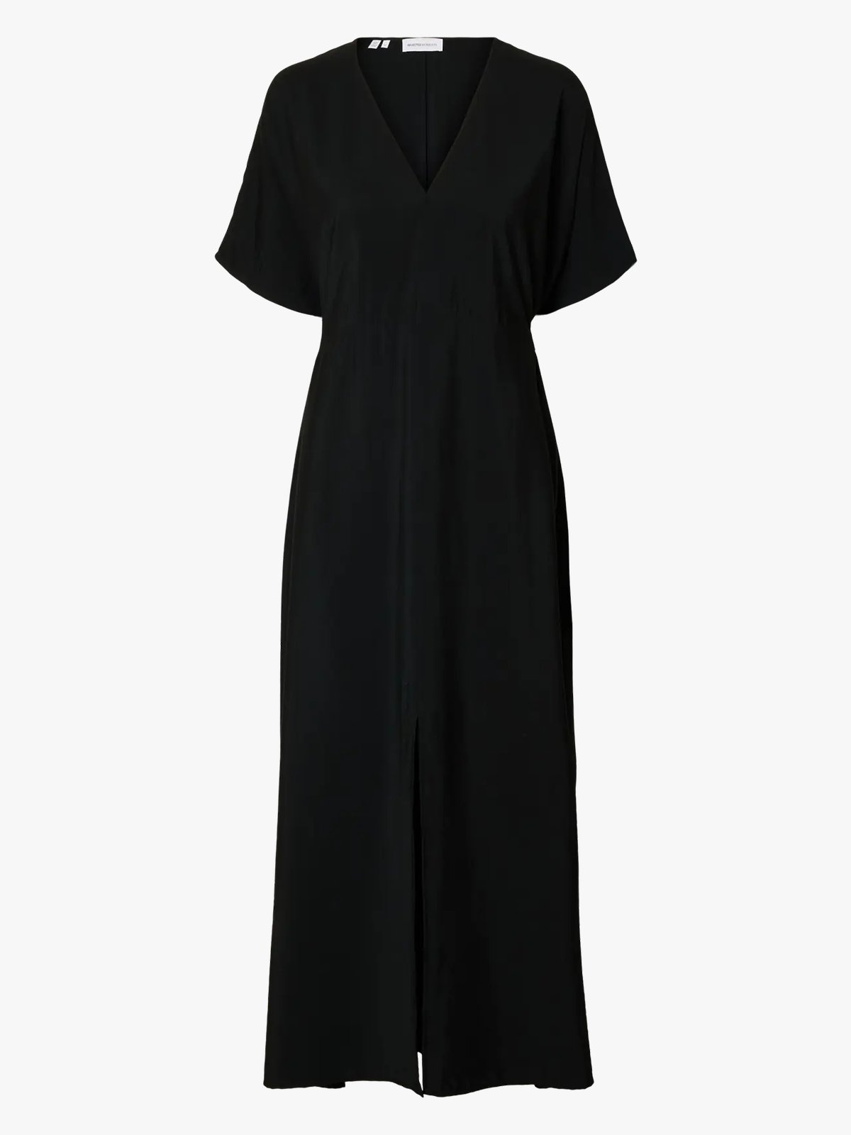 Selected Femme Lina Short Sleeve Ankle Wrap Dress Black