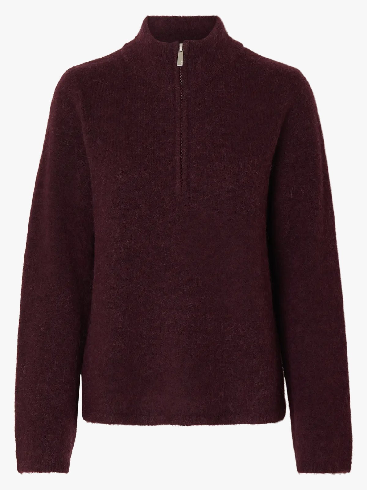 Selected Femme Lulu Long Sleeve Knit Half Zip Fig MELANGE