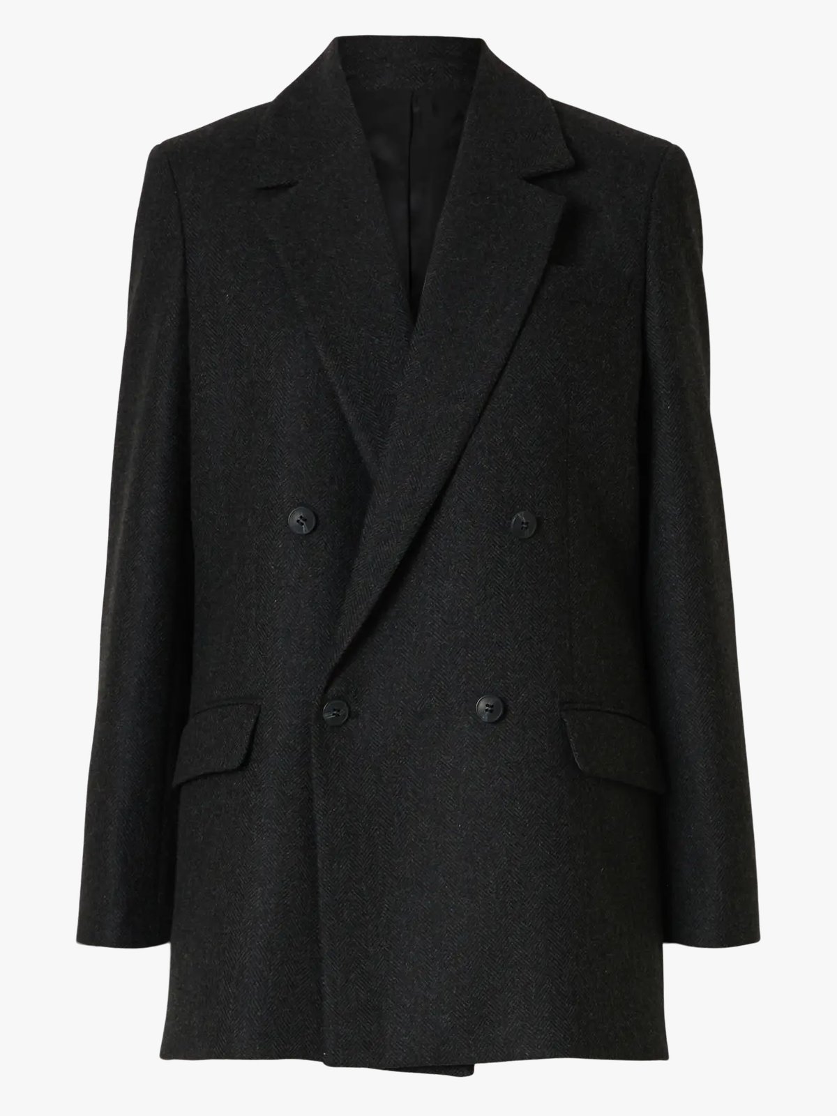 Selected Femme Elin Lano Blazer Black HERRINGBONE