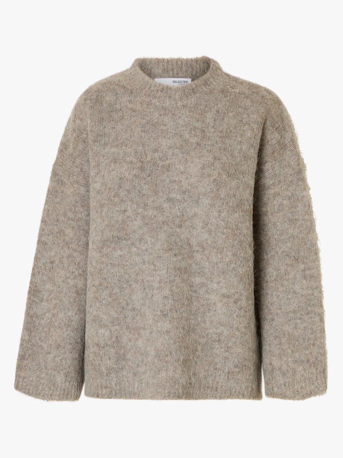 Selected Femme Gabriella Long Sleeve Knit New O-Neck Steel Gray MELANGE