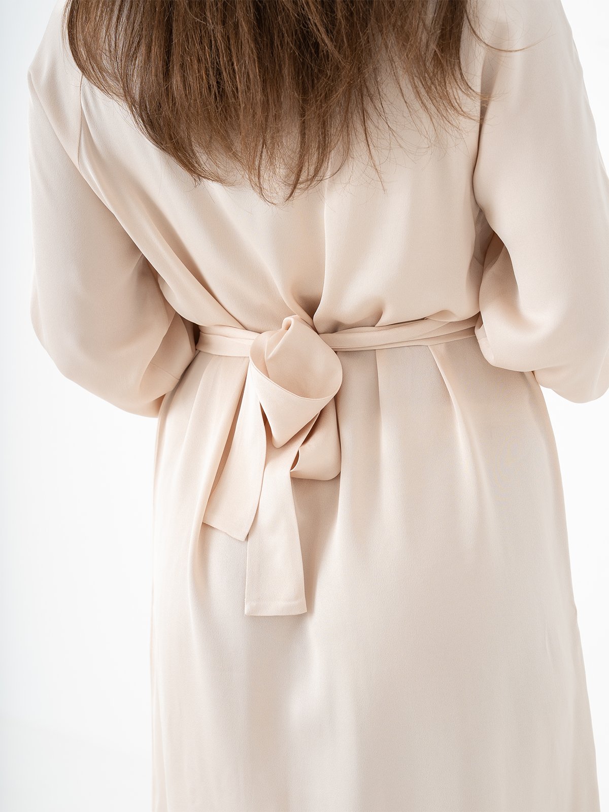 Selected Femme Selma Long Sleeve Ankle Dress Sand