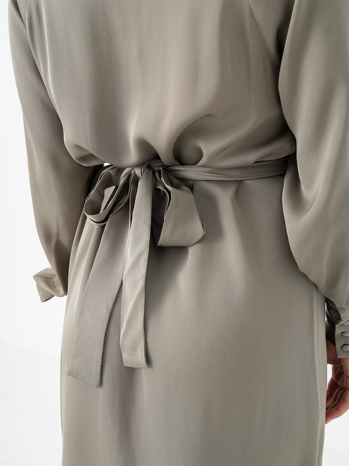 Selected Femme Selma Long Sleeve Ankle Dress Vetiver