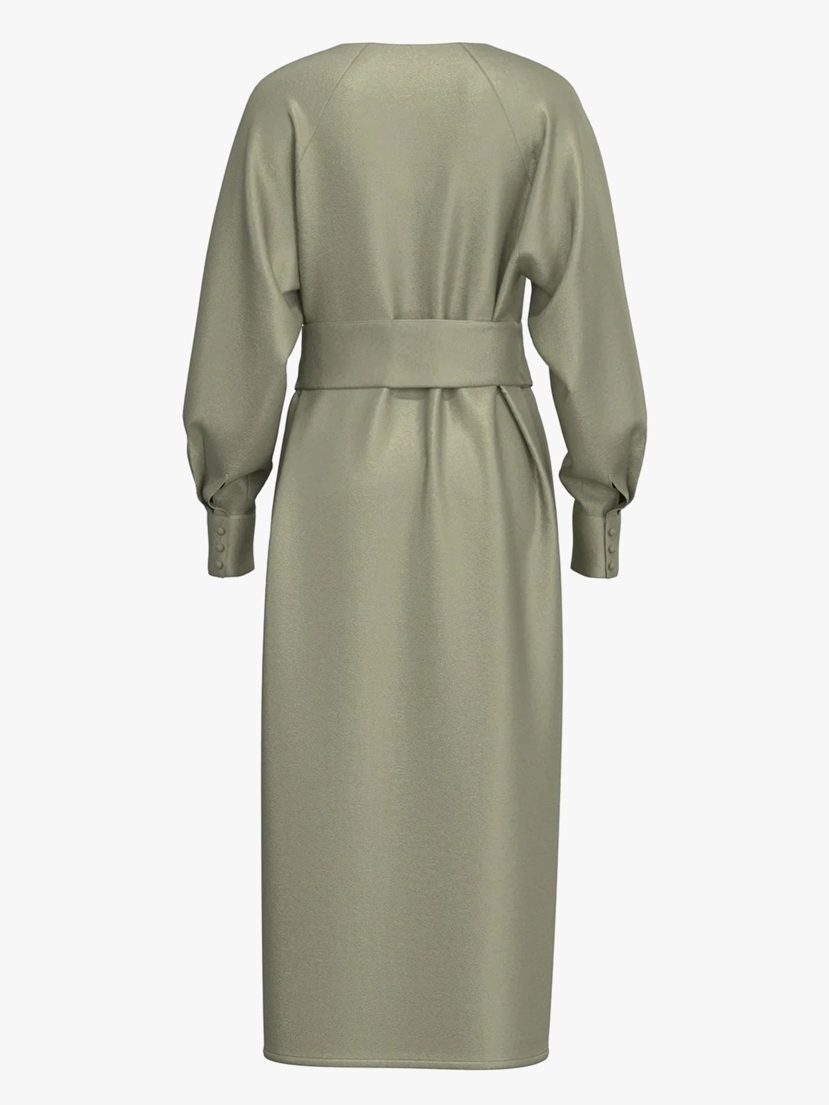 Selected Femme Selma Long Sleeve Ankle Dress Vetiver