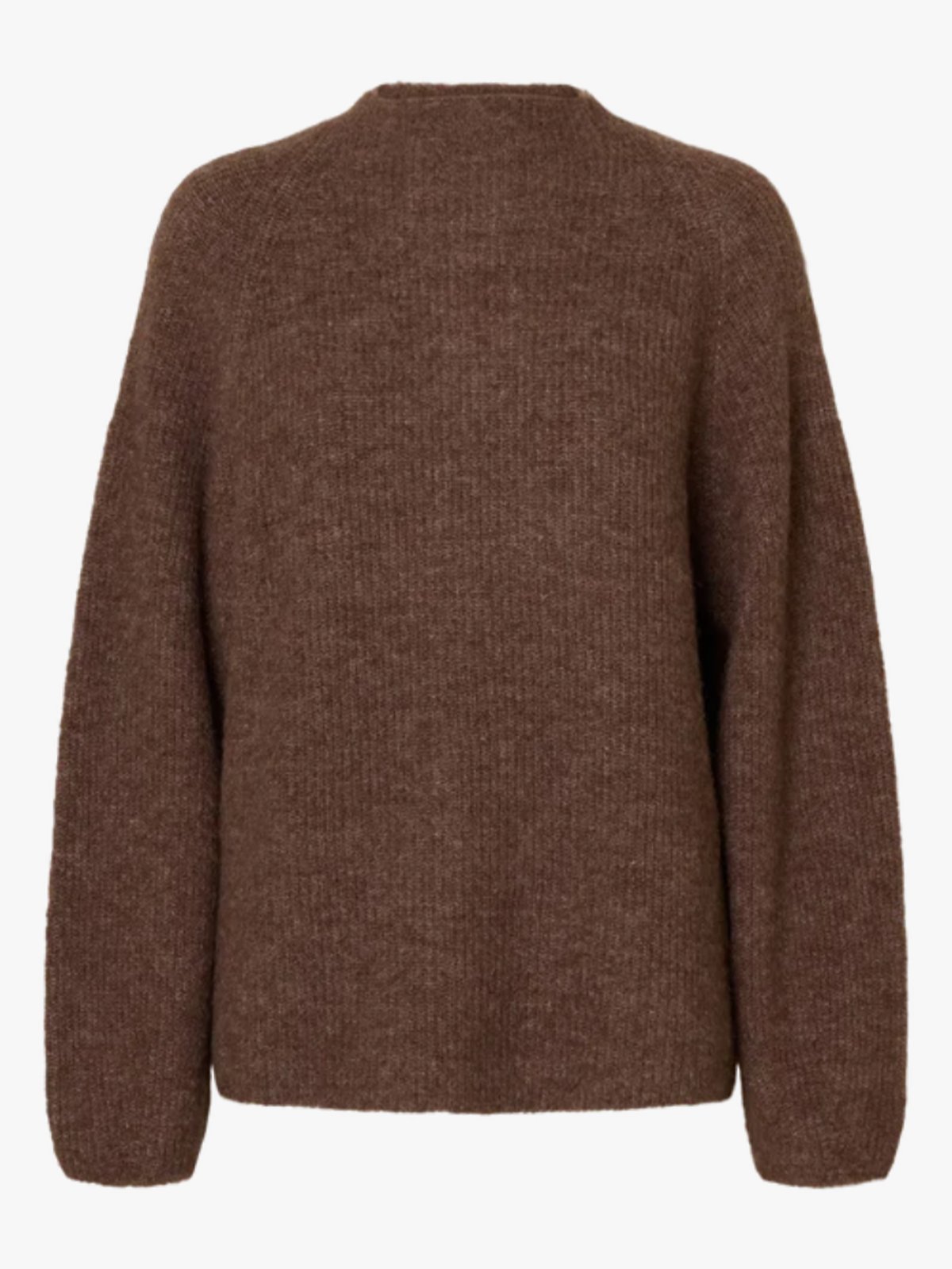 Selected Femme Sia Ras Long Sleeve Knit T-Neck Fungi