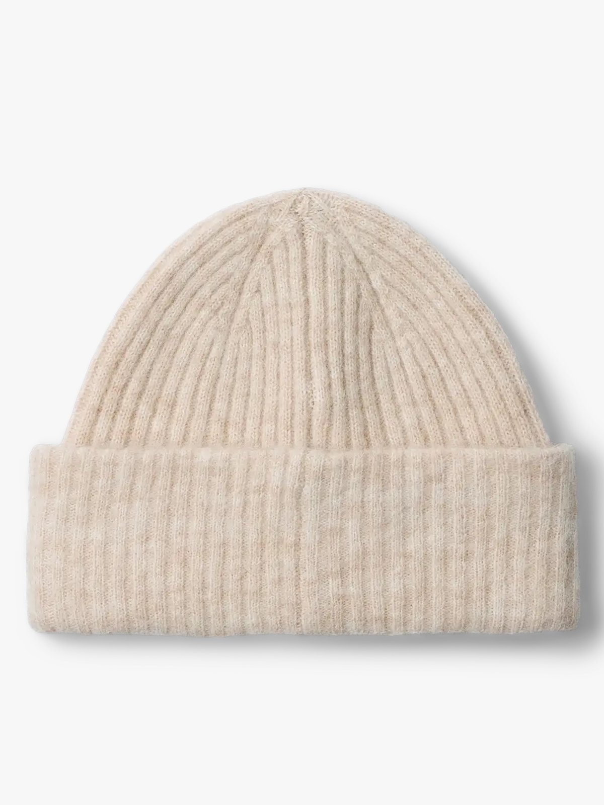 Selected Femme Lulu Lano Knit Beanie Birch MELANGE