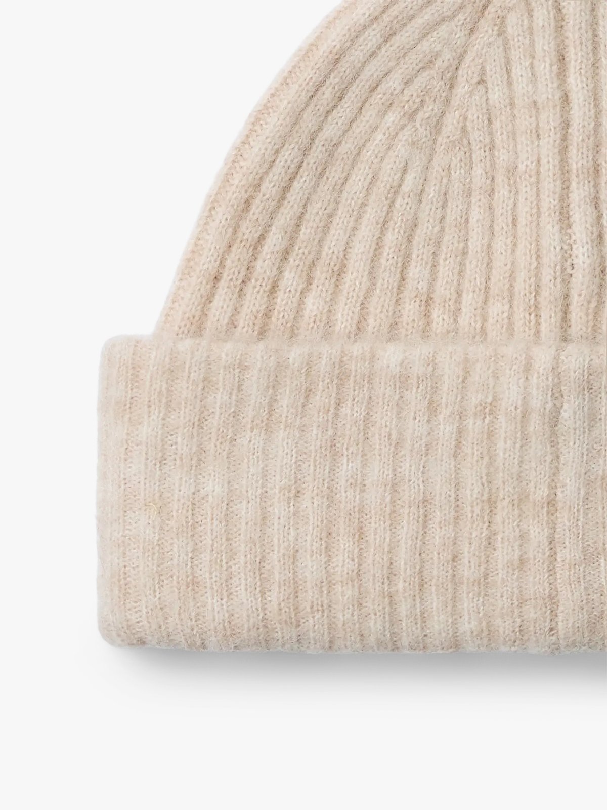 Selected Femme Lulu Lano Knit Beanie Birch MELANGE