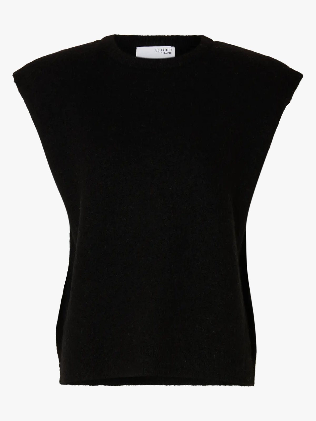 Selected Femme Lulu Short Sleeve Knit Vest Black