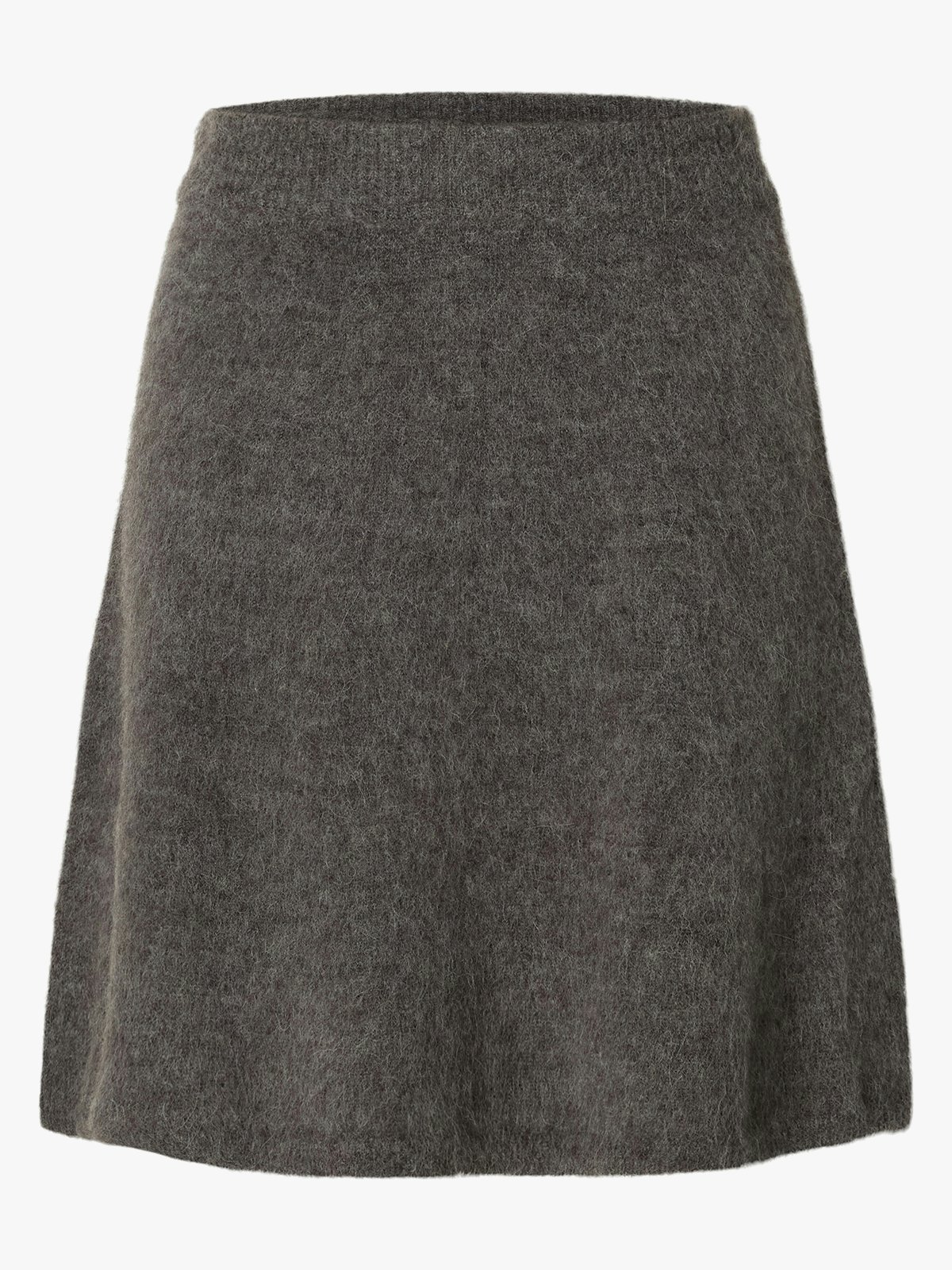 Selected Femme Lulu Brushed High Waist Knit Skirt Medium Grey Melange