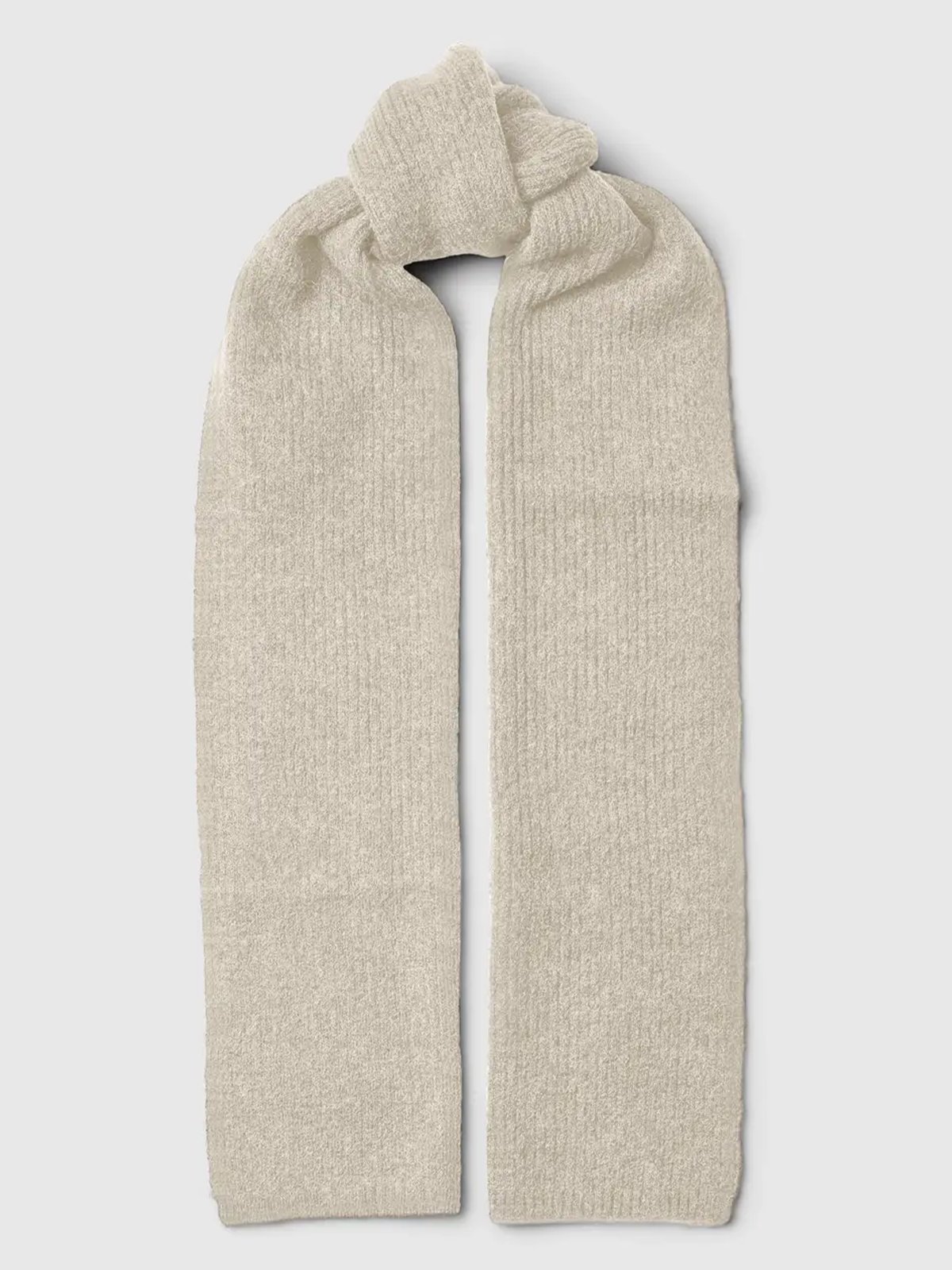 Selected Femme Lulu Lano Narrow Knit Scarf Birch MELANGE