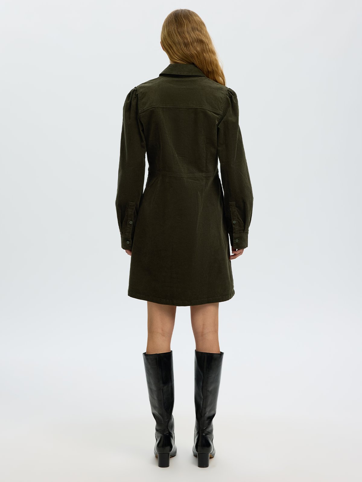 Selected Femme Runa Short Corduroy Dress Deep Depths