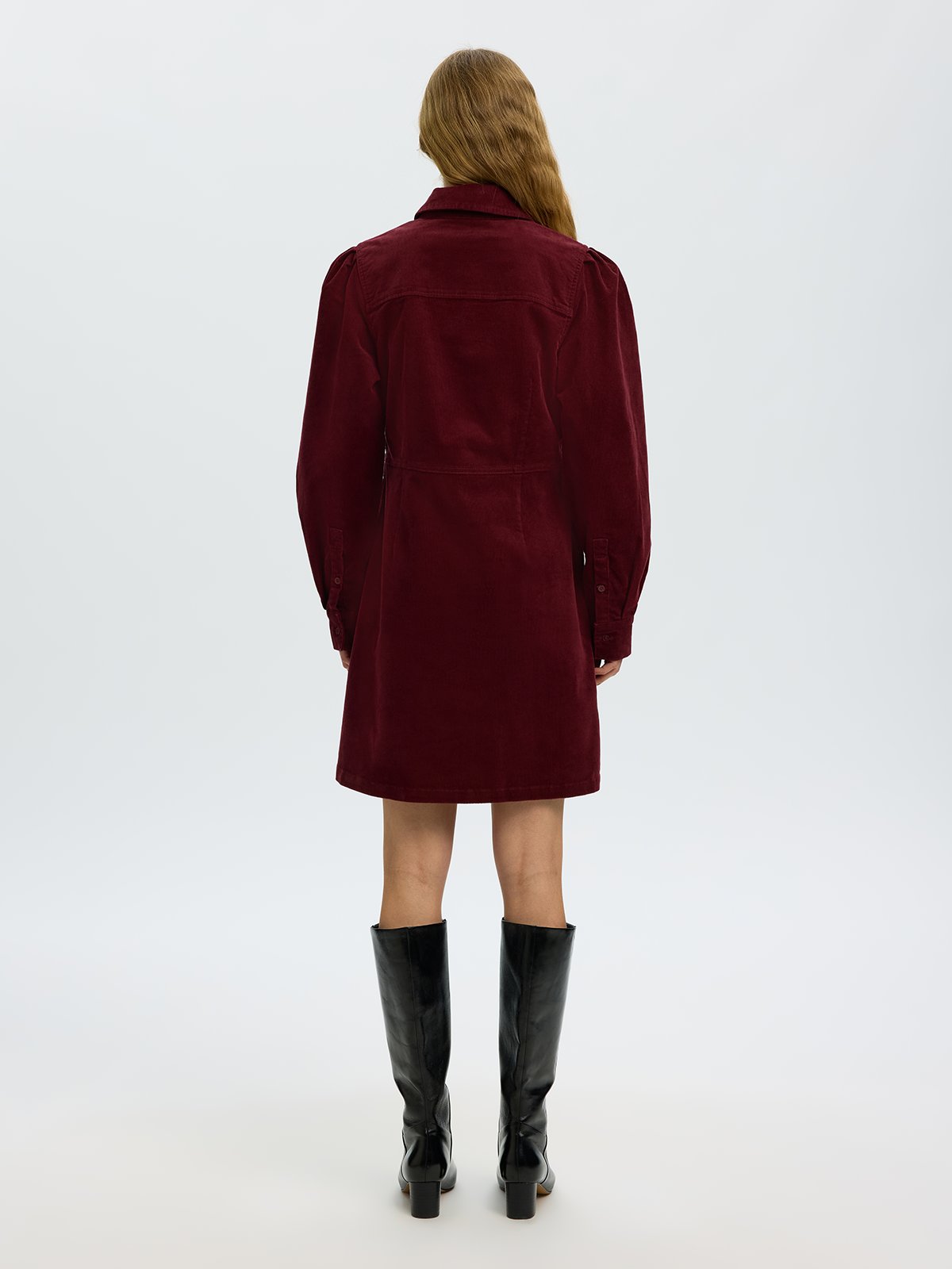 Selected Femme Runa Short Corduroy Dress Tawny Port