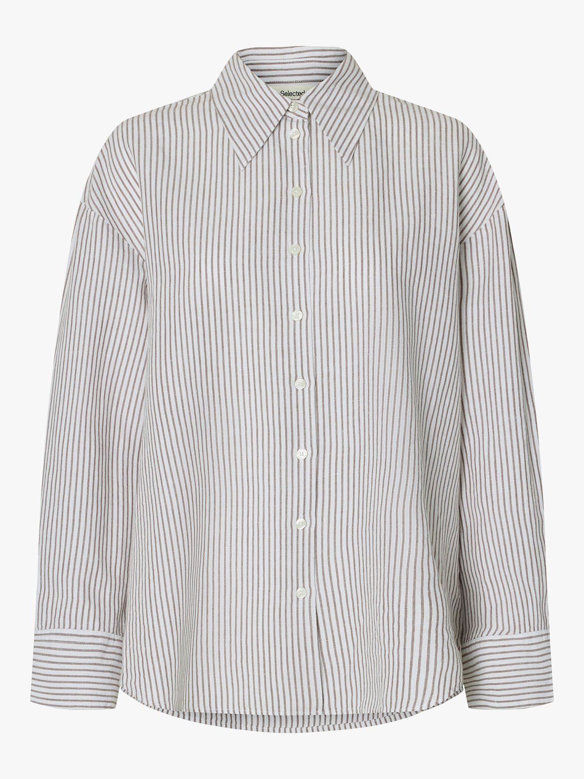 Selected Femme Cleo Oversize Linen Blend Shirt Bright White