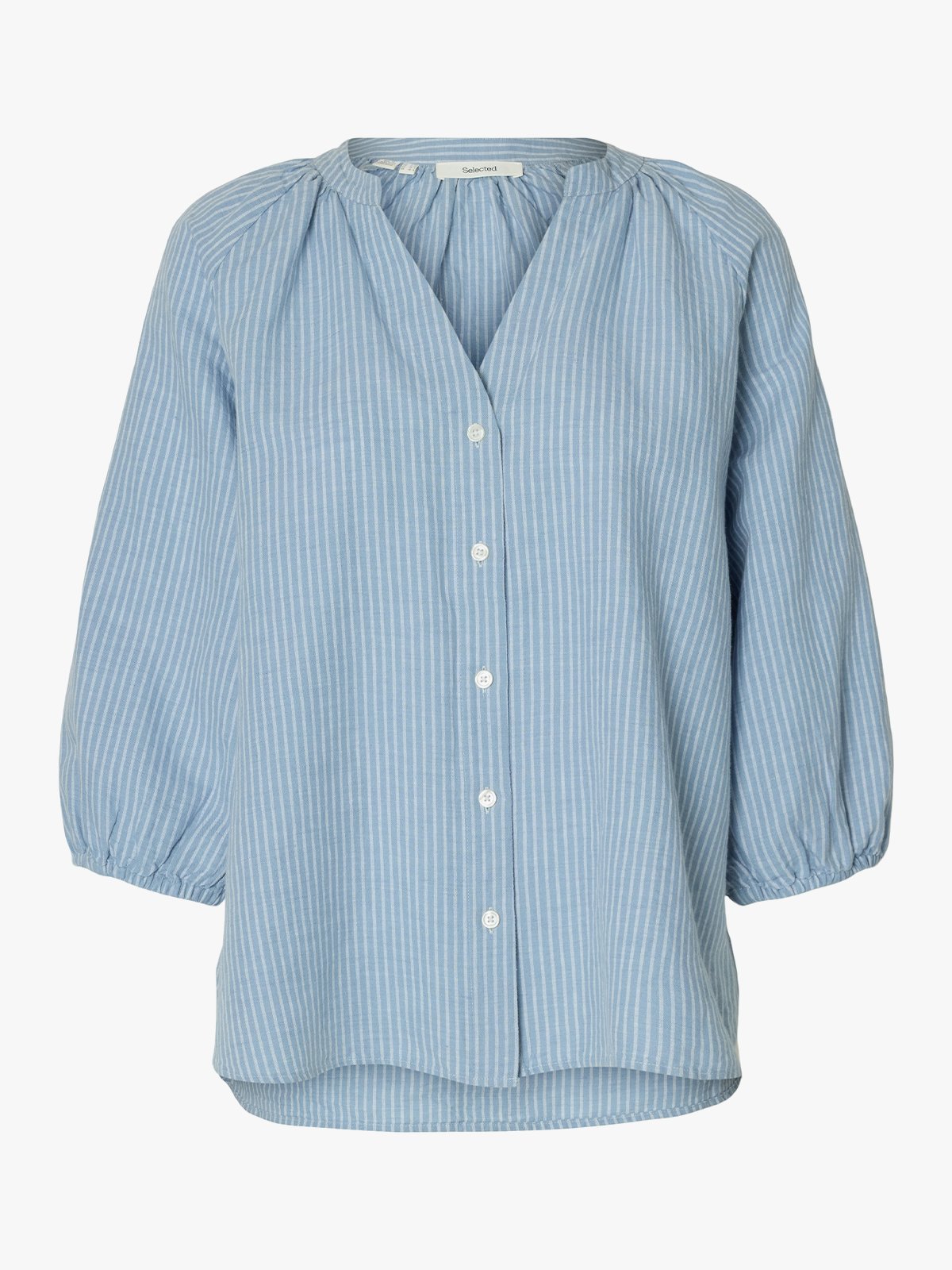 Selected Femme Cleo-Alberta Linen Blend Shirt Dusty Blue