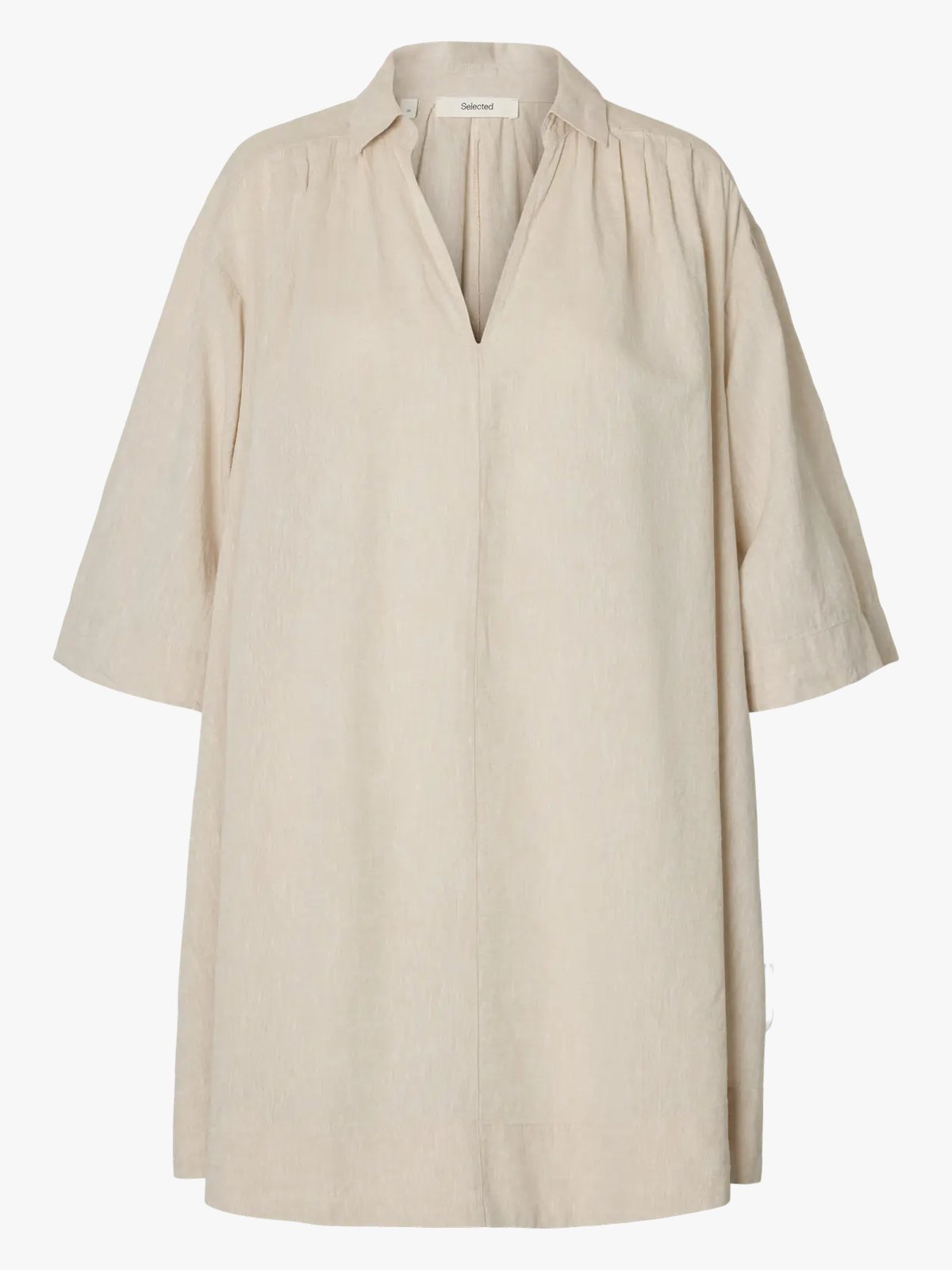 Selected Femme Luisa Talia Linen Blend Dress Sandshell