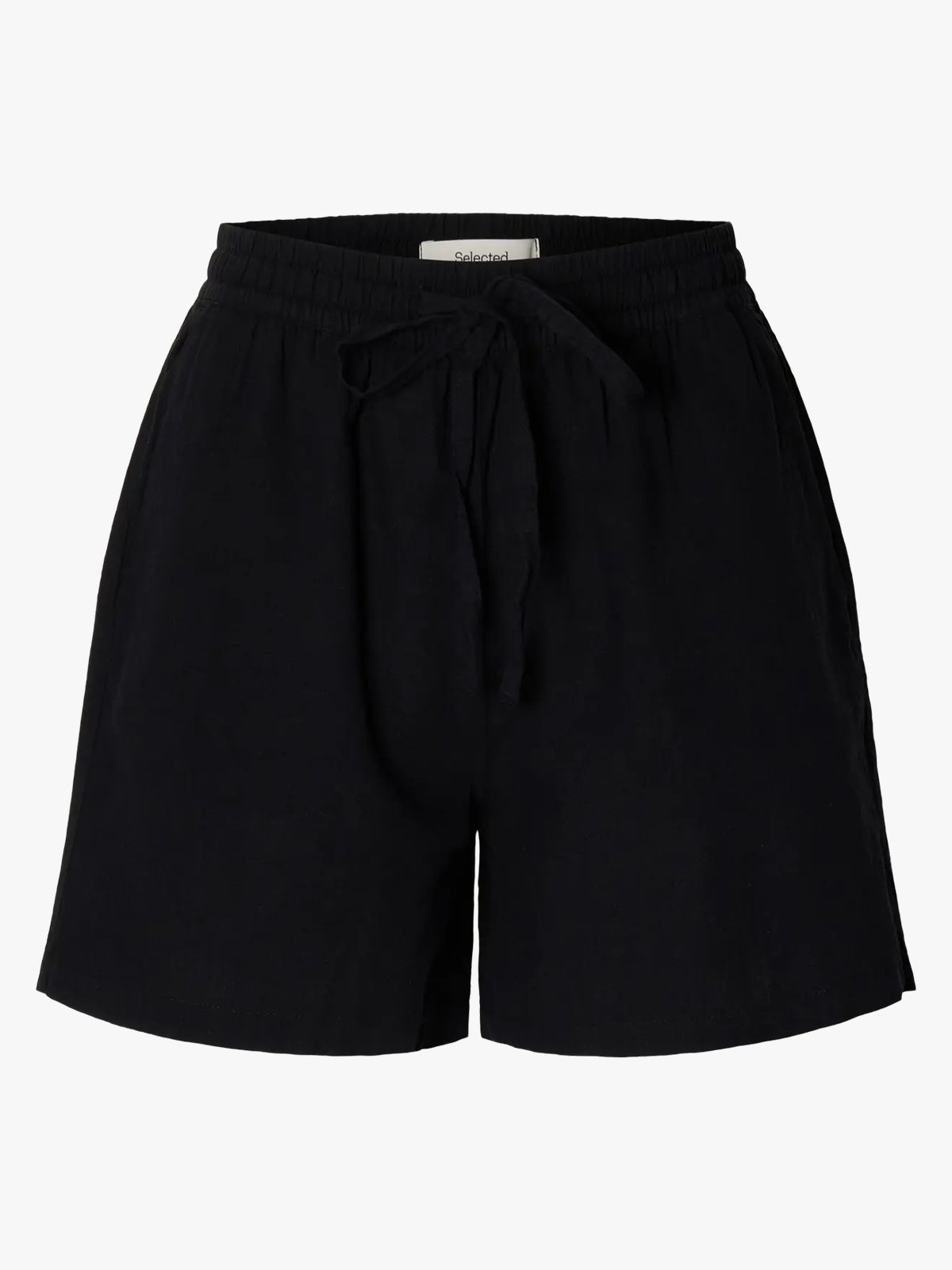 Selected Femme Luisa Linnie Linen Blend Shorts Black