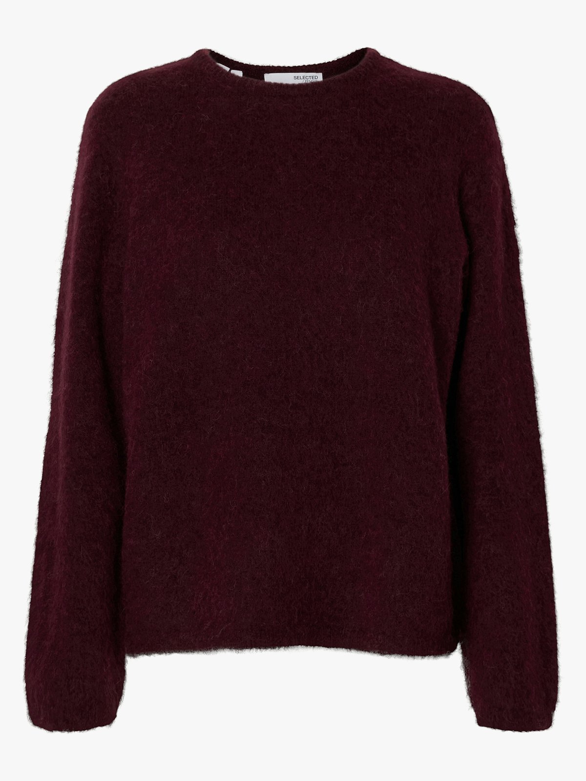 Selected Femme Lulu Brushed Long Sleeve Knit O-Neck Fig