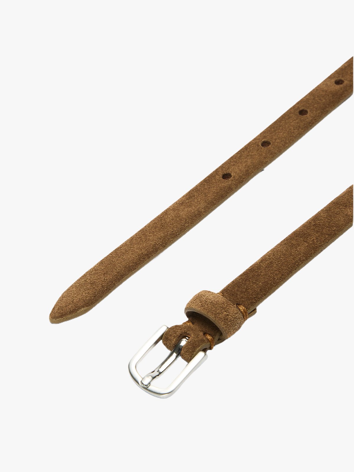 Selected Femme Fiona Slim Suede Belt Tan