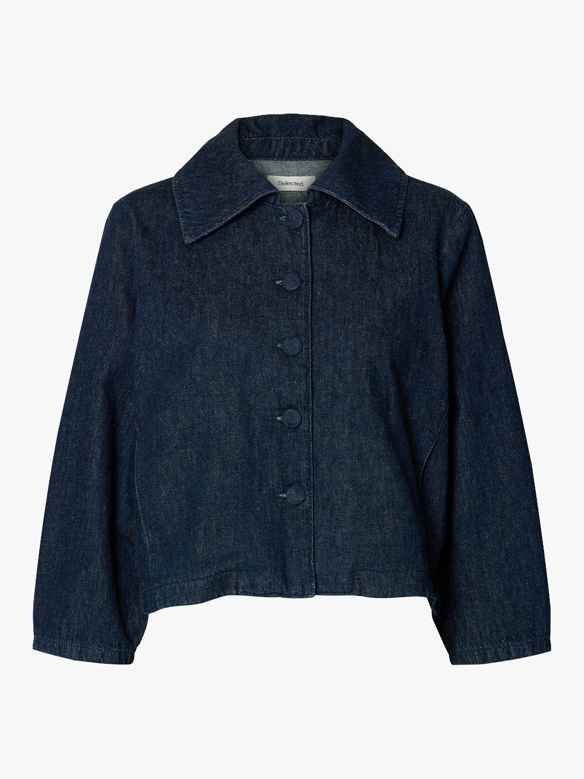 Selected Femme Relaxed Hanny 3/4 Denim Jacket Dark Blue Denim