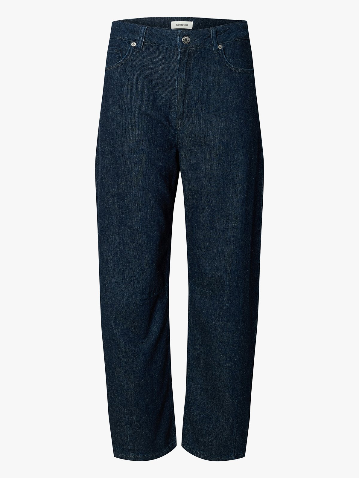 Selected Femme Loose Barrel Hanny Mid Waist Jeans Dark Blue Denim